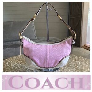 Coach 1455 Soho Pink Chalk Leather Signature Small C Shoulder Bag Y2K